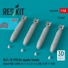 RESKIT RS48-0598 BLU-1B (750 lb) napalm bombs finned MXU-469/B (4 pcs) (A-1, A-4, A-7, A-26K, B-57, F-100) (3D Printed) (1/48)